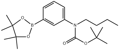 Carbamic acid, N-butyl-N-[3-(4,4,5,5-tetramethyl-1,3,2-dioxaborolan-2-yl)phenyl]-, 1,1-dimethylethyl ester Structure