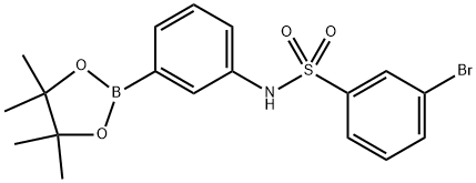 Benzenesulfonamide, 3-bromo-N-[3-(4,4,5,5-tetramethyl-1,3,2-dioxaborolan-2-yl)phenyl]- Structure