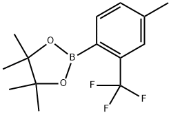 1,3,2-Dioxaborolane, 4,4,5,5-tetramethyl-2-[4-methyl-2-(trifluoromethyl)phenyl]- Structure