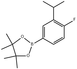 1,3,2-Dioxaborolane, 2-[4-fluoro-3-(1-methylethyl)phenyl]-4,4,5,5-tetramethyl- Structure