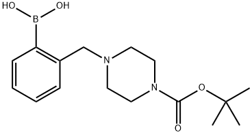 1-Piperazinecarboxylic acid, 4-[(2-boronophenyl)methyl]-, 1-(1,1-dimethylethyl) ester Structure