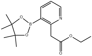 2-Pyridineacetic acid, 3-(4,4,5,5-tetramethyl-1,3,2-dioxaborolan-2-yl)-, ethyl ester Structure