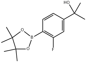 2-(3-Fluoro-4-(4,4,5,5-tetramethyl-1,3,2-dioxaborolan-2-yl)phenyl)propan-2-ol Structure