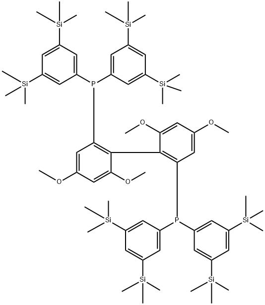 Phosphine, 1,1'-[(1S)-4,4',6,6'-tetramethoxy[1,1'-biphenyl]-2,2'-diyl]bis[1,1-bis[3,5-bis(trimethylsilyl)phenyl]- Structure