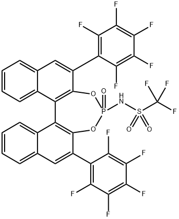 Methanesulfonamide, 1,1,1-trifluoro-N-[(11bS)-4-oxido-2,6-bis(2,3,4,5,6-pentafluorophenyl)dinaphtho[2,1-d:1',2'-f][1,3,2]dioxaphosphepin-4-yl]- Structure