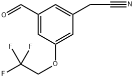 2-(3-Formyl-5-(2,2,2-trifluoroethoxy)phenyl)acetonitrile 구조식 이미지