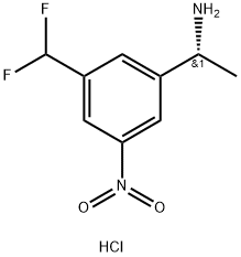 Benzenemethanamine, 3-(difluoromethyl)-α-methyl-5-nitro-, hydrochloride (1:1), (αR)- 구조식 이미지