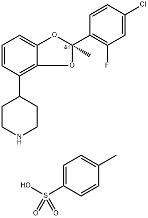 Piperidine, 4-[(2R)-2-(4-chloro-2-fluorophenyl)-2-methyl-1,3-benzodioxol-4-yl]-, compd. with 4-methy 구조식 이미지