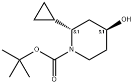 rel-tert-Butyl-2-cyclopropyl-4-hydroxypiperidine-1-carboxylate Structure