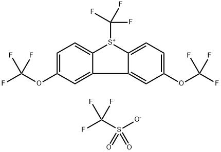 Dibenzothiophenium,2,8-bis(trifluoromethoxy)-5-(trifluoromethyl)-1,1,1-trifluoromethanesulfonate(1:1)(ACl) Structure