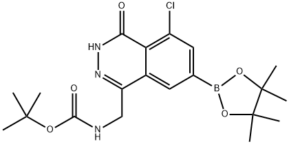 tert-Butyl ((5-chloro-4-oxo-7-(4,4,5,5-tetramethyl-1,3,2-dioxaborolan-2-yl)-3,4-dihydrophthalazin-1-yl)methyl)carbamate Structure