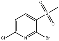 2-Bromo-6-chloro-3-(methylsulfonyl)pyridine Structure