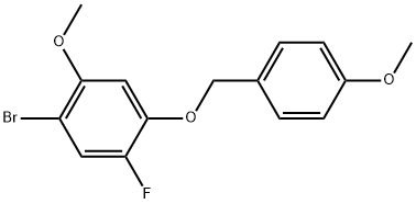 1-Bromo-5-fluoro-2-methoxy-4-[(4-methoxyphenyl)methoxy]benzene Structure