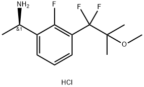 (R)-1-(3-(1,1-Difluoro-2-methoxy-2-methylpropyl)-2-fluorophenyl)ethan-1-amine hydrochloride 구조식 이미지