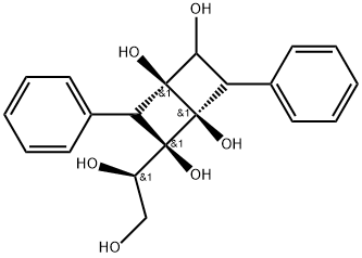 (1R,2R,4S)-2-((R)-1,2-dihydroxyethyl)-3,6-diphenylbicyclo[2.2.0]hexane-1,2,4,5-tetraol Structure