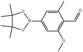 2-methoxy-6-methyl-4-(4,4,5,5-tetramethyl-1,3,2-dioxaborolan-2-yl)benzaldehyde 구조식 이미지