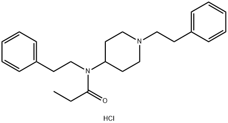 Propanamide, N-(2-phenylethyl)-N-[1-(2-phenylethyl)-4-piperidinyl]-, hydrochloride (1:1) Structure