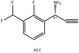 (R)-1-(3-(Difluoromethyl)-2-fluorophenyl)prop-2-yn-1-amine hydrochloride 구조식 이미지