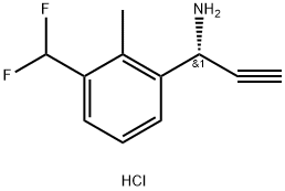 (R)-1-(3-(Difluoromethyl)-2-methylphenyl)prop-2-yn-1-amine hydrochloride 구조식 이미지