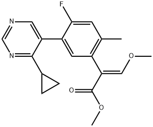 Methyl (αE)-5-(4-cyclopropyl-5-pyrimidinyl)-4-fluoro-α-(methoxymethylene)-2-methylbenzeneacetate Structure