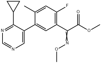 Methyl 5-(4-cyclopropyl-5-pyrimidinyl)-2-fluoro-α-(methoxyimino)-4-methylbenzeneacetate Structure