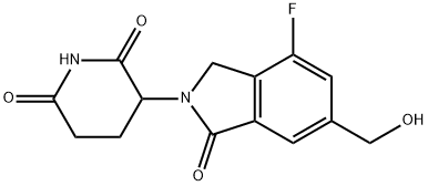 3-(4-Fluoro-6-(hydroxymethyl)-1-oxoisoindolin-2-yl)piperidine-2,6-dione Structure