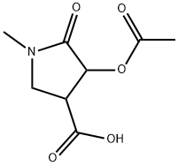 4-Acetoxy-1-methyl-5-oxopyrrolidine-3-carboxylic acid 구조식 이미지