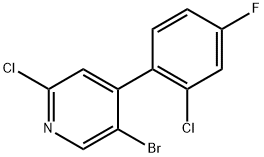 5-bromo-2-chloro-4-(2-chloro-4-fluorophenyl)pyridine Structure