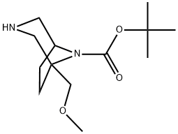 tert-Butyl 1-(methoxymethyl)-3,8-diazabicyclo[3.2.1]octane-8-carboxylate 구조식 이미지