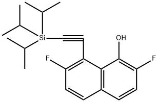 2,7-Difluoro-8-((triisopropylsilyl)ethynyl)naphthalen-1-ol 구조식 이미지