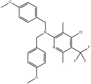 4-Chloro-N,N-bis(4-methoxybenzyl)-3,6-dimethyl-5-(trifluoromethyl)pyridin-2-amine Structure