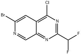 6-Bromo-4-chloro-2-(difluoromethyl)pyrido[3,4-d]pyrimidine Structure