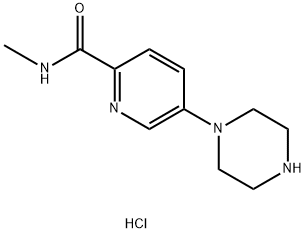 2-Pyridinecarboxamide, N-methyl-5-(1-piperazinyl)-, hydrochloride (1:) Structure