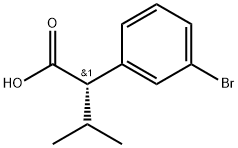 (αS)-3-Bromo-α-(1-methylethyl)benzeneacetic acid 구조식 이미지