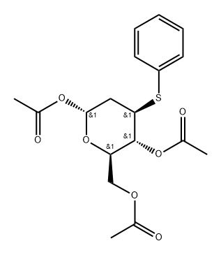 α-D-아라비노-헥소피라노스,2-데옥시-3-S-페닐-3-티오-,트리아세테이트 구조식 이미지