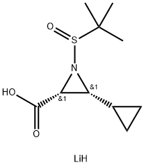 (2R,3R)-1-(tert-Butylsulfinyl)-3-cyclopropylaziridine-2-carboxylic acid, lithium salt Structure