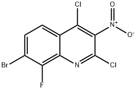 7-Bromo-2,4-dichloro-8-fluoro-3-nitroquinoline Structure