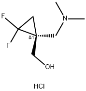 (R)-(1-((Dimethylamino)methyl)-2,2-difluorocyclopropyl)methanol (hydrochloride) 구조식 이미지