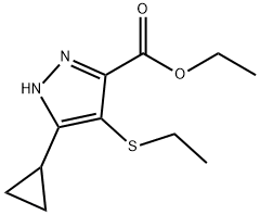 Ethyl 5-cyclopropyl-4-(ethylthio)-1H-pyrazole-3-carboxylate Structure