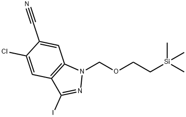 5-Chloro-3-iodo-1-((2-(trimethylsilyl)ethoxy)methyl)-1H-indazole-6-carbonitrile Structure