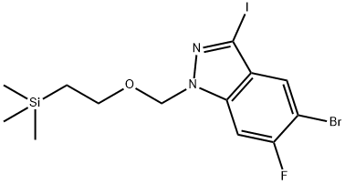 5-Bromo-6-fluoro-3-iodo-1-((2-(trimethylsilyl)ethoxy)methyl)-1H-indazole Structure