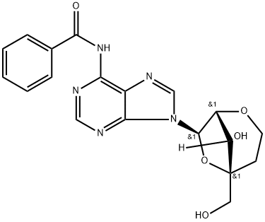 Benzamide, N-?[9-?[2,?6-?anhydro-?5-?deoxy-?4-?C-?(hydroxymethyl)?-?α-?L-?lyxo-?hexofuranosyl]?-?9H-?purin-?6-?yl]?- Structure