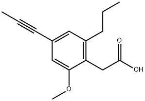 2-(2-Methoxy-4-(prop-1-yn-1-yl)-6-propylphenyl)acetic acid 구조식 이미지