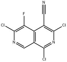 1,3,6-Trichloro-5-fluoro-2,7-naphthyridine-4-carbonitrile Structure