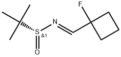 (E)-N-((1-Fluorocyclobutyl)methylene)-2-methylpropane-2-sulfinamide Structure
