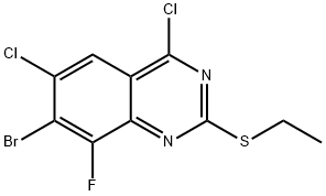 7-Bromo-4,6-dichloro-2-(ethylthio)-8-fluoroquinazoline 구조식 이미지