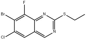 7-Bromo-6-chloro-2-(ethylthio)-8-fluoroquinazoline Structure