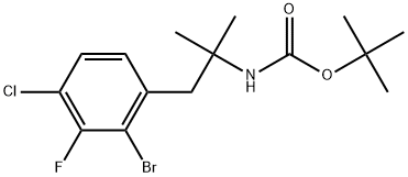 tert-Butyl (1-(2-bromo-4-chloro-3-fluorophenyl)-2-methylpropan-2-yl)carbamate Structure