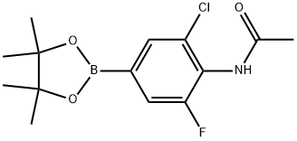 Acetamide, N-[2-chloro-6-fluoro-4-(4,4,5,5-tetramethyl-1,3,2-dioxaborolan-2-yl)phenyl]- Structure