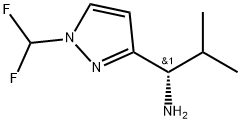 (S)-1-(1-(Difluoromethyl)-1H-pyrazol-3-yl)-2-methylpropan-1-amine 구조식 이미지